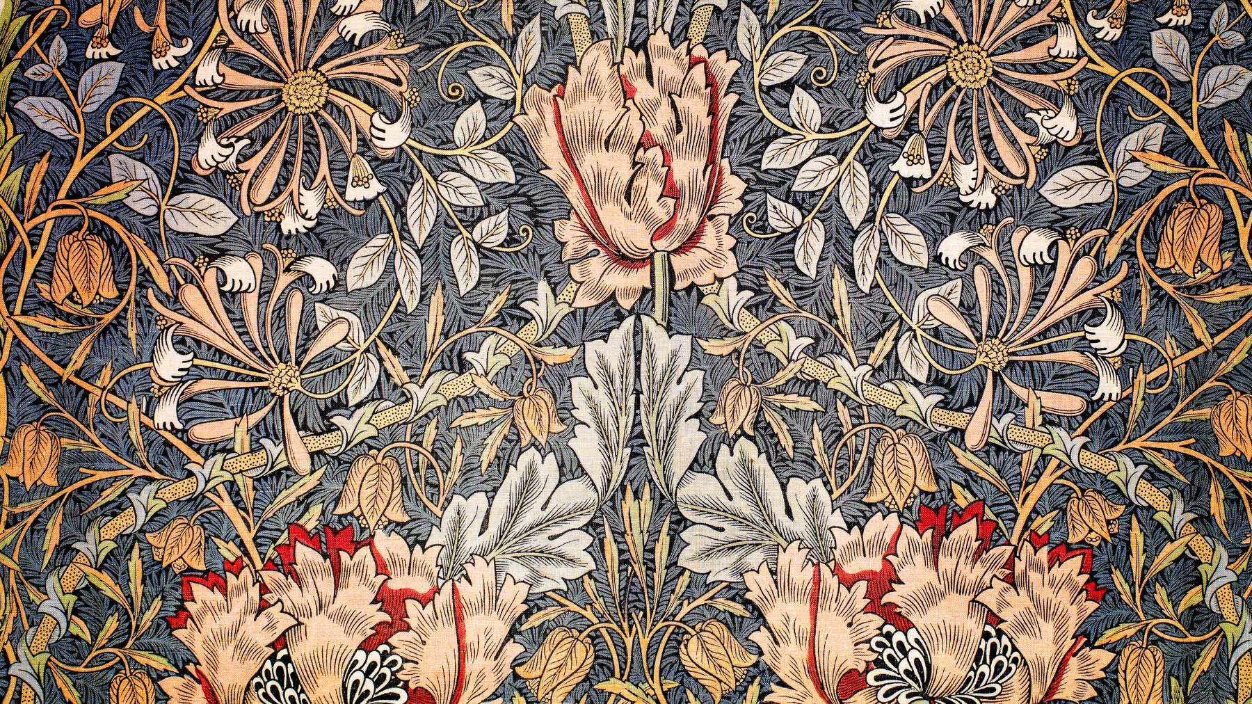 Cover Photo: A textile print of flowers and leaves